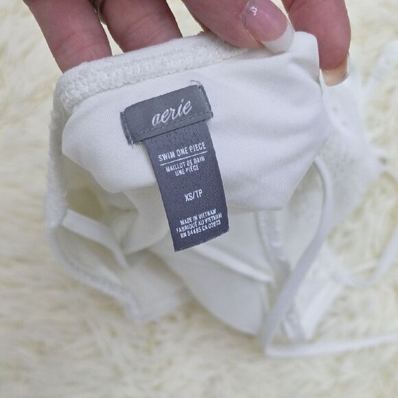 Aerie White Eyelet Swimsuit with Front Tie - Picture 6 of 6